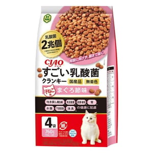 CIAO CIAO 貓糧 日本2兆個乳酸菌 子貓用 金槍魚味 190g 4袋入 190g 貓用 正面圖