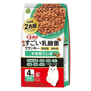 CIAO CIAO 貓糧 日本2兆個乳酸菌 本格鰹魚湯味 190g 4袋入 190g 正面圖