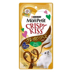 日本MonPetit 日本MonPetit Crispy Kiss 肉汁貓零食 貓脆餅 雞肉味 30g 30g  正面圖