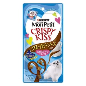 日本MonPetit 日本MonPetit Crispy Kiss 肉汁貓零食 貓脆餅 魚+雞肉味 30g 30g 正面圖
