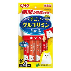 CIAO CIAO 肉泥 貓零食 1000億個乳酸菌 關節健康配慮 金槍魚 14g 4本入 14g 正面圖
