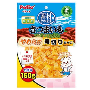 Petio Petio 狗零食 天然原味 香甜高纖甘薯軟身角切粒粒 150g 150g 正面圖