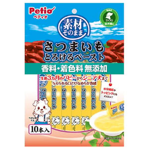Petio Petio 狗零食 天然原味 無添加 香甜高纖甘薯醬 腸胃健康&水分補充 10支裝 正面圖