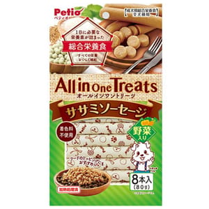 Petio Petio All in One Treats 狗零食 綜合營養野菜雞柳肉腸 8支裝 正面圖