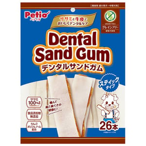 Petio Petio 狗零食 無穀物潔齒除口氣雞柳肉牛皮夾心片 12塊 正面圖