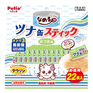 Petio Petio 貓零食 吞拿魚&鰹魚貓濕糧條 22支裝 正面圖