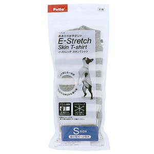 E-Stretch E-Stretch 狗狗彈性透氣 間條衫 可長時間穿著 淺灰色 S 正面圖