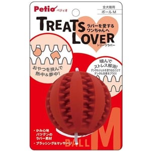 Petio Petio TREATS LOVER 潔齒零食狗玩具球 可塗牙膏 M 正面圖