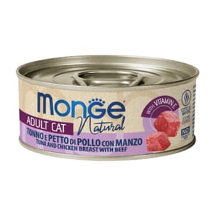 Monge 貓罐頭 高蛋白質野生海洋系列 吞拿魚雞肉牛肉 80g (MO7276) (新舊包裝隨機發貨) 貓罐頭 貓濕糧 Monge 寵物用品速遞