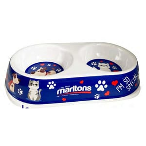 marltons marltons 高級科學瓷寵物食物碗 孖碗款 22.5cm x 11.5cm x 4.5cm 正面圖