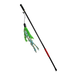Billipets Billipets 逗貓棒 條紋長帶款 綠色 50cm   正面圖