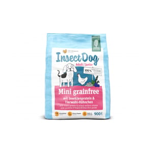 Green Green Petfood Insect Dog 狗糧 無穀物狗糧 蟲製防敏小型及幼犬配方 900g x5包 900g  正面圖