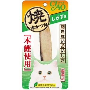 CIAO CIAO 貓零食 日本正宗燒鰹魚條 白飯魚味 25g 25g 正面圖