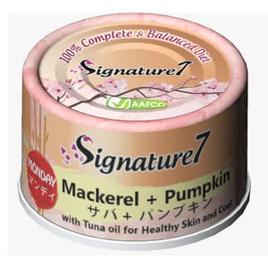 Signature7 Signature7 貓罐頭 無穀主食罐 鲭魚+南瓜 70g 70g  正面圖