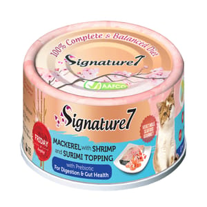 Signature7 Signature7 貓罐頭 無穀主食罐 鯖魚+蝦70g 70g  正面圖