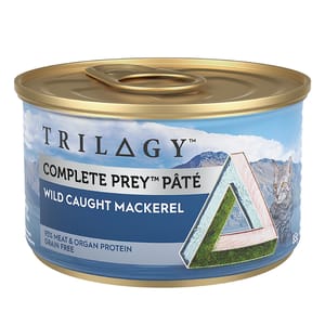 Trilogy Trilogy 貓罐頭 無穀物主食罐 野生馬鮫魚配方 85g 85g 正面圖