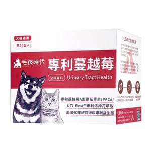 毛孩時代 毛孩時代 貓狗保健品 專利泌尿道保健粉 30包/盒 30包 正面圖