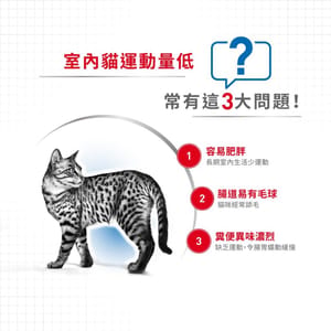 Royal Canin Royal Canin 貓糧 法國皇家貓糧 室內體重控制配方 INAC29 2kg 2kg 背面圖