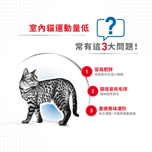 Royal Canin Royal Canin 貓糧 法國皇家貓糧 健康營養系列 室內成貓食量控制營養配方 INAC29 4kg 4kg 背面圖