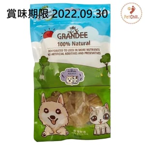 GRANDEE GRANDEE 香港製造 天然風乾小食 純魚肉片 50g 50g 貓犬用 正面圖