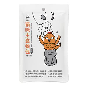 喵皇奴 喵皇奴 貓罐頭 主食餐包 純雞肉 320g 320g 正面圖