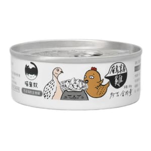 喵皇奴 喵皇奴 貓罐頭 主食罐 雞肉+鵪鶉 80g 80g 正面圖