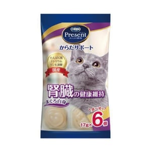 日本COMBO 日本COMBO Present 貓零食 金槍魚肉泥布甸 腎臟健康配方 17g 6個入 17g 正面圖