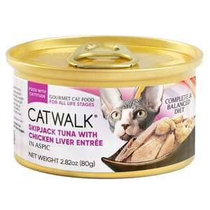 CATWALK CATWALK 貓主食罐 鰹吞拿魚 + 雞肝 Skipjack Tuna With Chicken Liver Entrée 80g 80g 正面圖