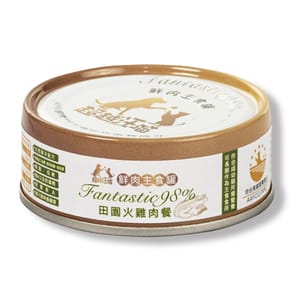 超越汪喵 超越汪喵 98%鮮肉主食罐 田園火雞肉餐 80g 80g  正面圖