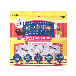 寵之遊樂園 寵之遊樂園 狗零食 凍乾酸奶粒 草莓果肉 袋裝 300g 300g 正面圖