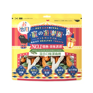 寵之遊樂園 寵之遊樂園 狗零食 訓犬小食 混合口味潔齒棒 250g 250g 正面圖