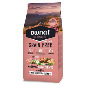 ownat ownat 狗糧 全齡犬糧 放牧雞⾁與火雞 小顆粒 1kg 1kg  正面圖