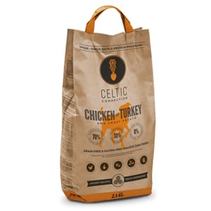 CELTIC CELTIC CONNECTION 無穀無麩防敏狗糧 雞肉+火雞肉配方 2.5kg 5kg  正面圖