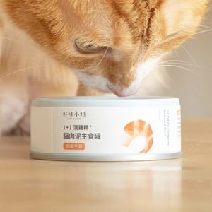 好味小姐 好味小姐 1+1滴雞精貓肉泥主食罐 白蝦干貝 80g 80g 正面圖