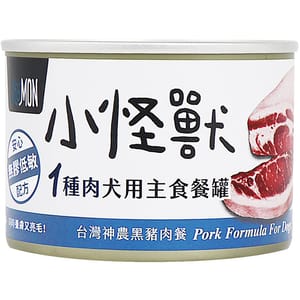 怪獸部落 怪獸部落 1&2種肉狗主食罐 純黑豬肉 165g 165g  正面圖