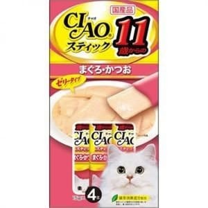 CIAO CIAO 貓零食 日本啫喱果凍棒 11歳まぐろ・かつお 金槍魚鰹魚味 11歲食用 60g 60g  正面圖