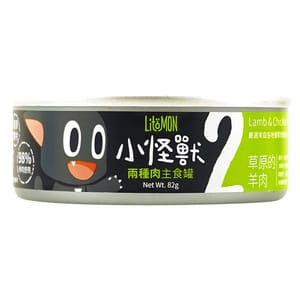 怪獸部落 怪獸部落 2種肉貓主食罐 草原羊肉 82g 82g  正面圖