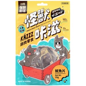 怪獸部落 怪獸部落 貓狗零食 KAZZZ卡滋零食 凍乾魷魚片 35g 35g 正面圖