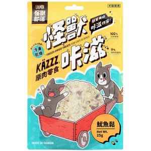 怪獸部落 怪獸部落 貓狗零食 KAZZZ卡滋零食 凍乾魷魚鬆 25g 25g 正面圖