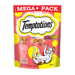Temptations Temptations 三重奏貓零食 雞+三文魚及芝士口味 160g 160g 正面圖