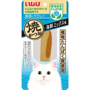 CIAO CIAO 貓零食 日本燒鰹魚條 植物由來蛋白質 海觧雜錦味 25g 25g 正面圖