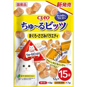 CIAO CIAO 貓零食 日本750億個乳酸菌零食粒 金槍魚及雞肉味組合裝 12g x 15袋 12g 正面圖