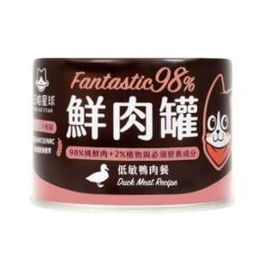汪喵星球 汪喵星球 貓罐頭 DogCatStar 貓用98% 鮮肉無膠主食罐 低敏鴨肉 165g 165g 貓用 正面圖
