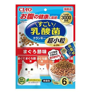 CIAO CIAO 貓糧 日本Crunky 3000億個乳酸菌 超小粒 金槍魚乾味 12g 6袋入 12g 正面圖