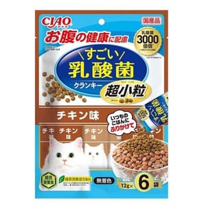 CIAO CIAO 貓糧 日本Crunky 3000億個乳酸菌 超小粒 雞肉味 12g 6袋入 12g  正面圖