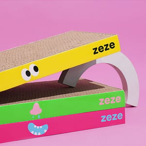 HelloDOG HelloDOG 玩具嚴選 Zeze瓦楞紙貓抓板 搞怪臉 眼鼻口 1個 正面圖