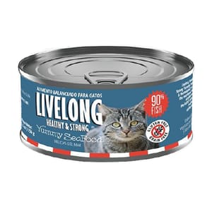 LIVELONG LIVELONG 貓罐頭 滋味海鮮 156g 156g 正面圖