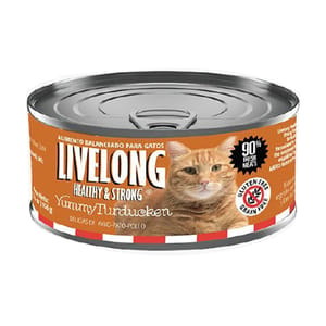 LIVELONG LIVELONG 貓罐頭 滋味火雞 鴨肉雞肉 156g 156g 正面圖