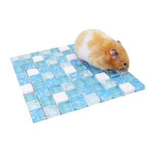 倉鼠涼蓆涼墊 倉鼠涼蓆涼墊 夏天降溫板散熱墊 藍色 15x15cm 正面圖