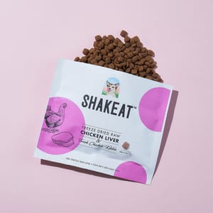 Shakeat Shakeat 狗糧 凍乾脫水混合狗糧 雞肝 80g 試食裝 80g 正面圖